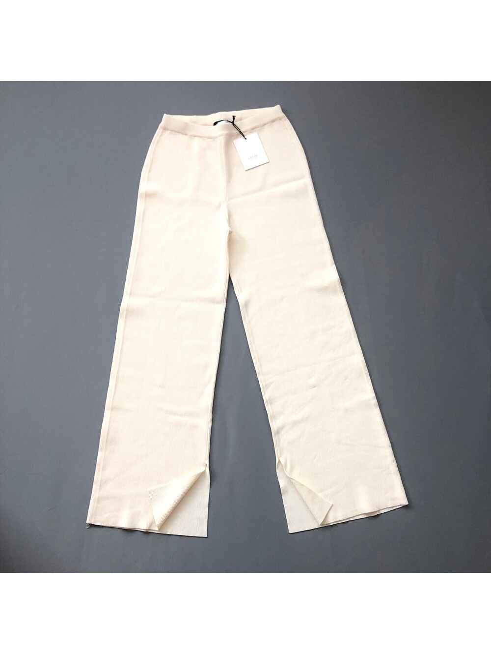 Quiet Luxury Légoe Heritage Celeste Ribbed Wide Leg Maternity Pant XS Cream NWT